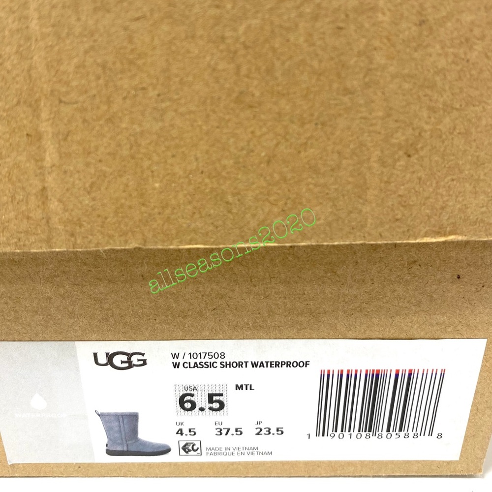 UGG Classic Short Waterproof Women’s Boot Grey Fur - Picture 8 of 9
